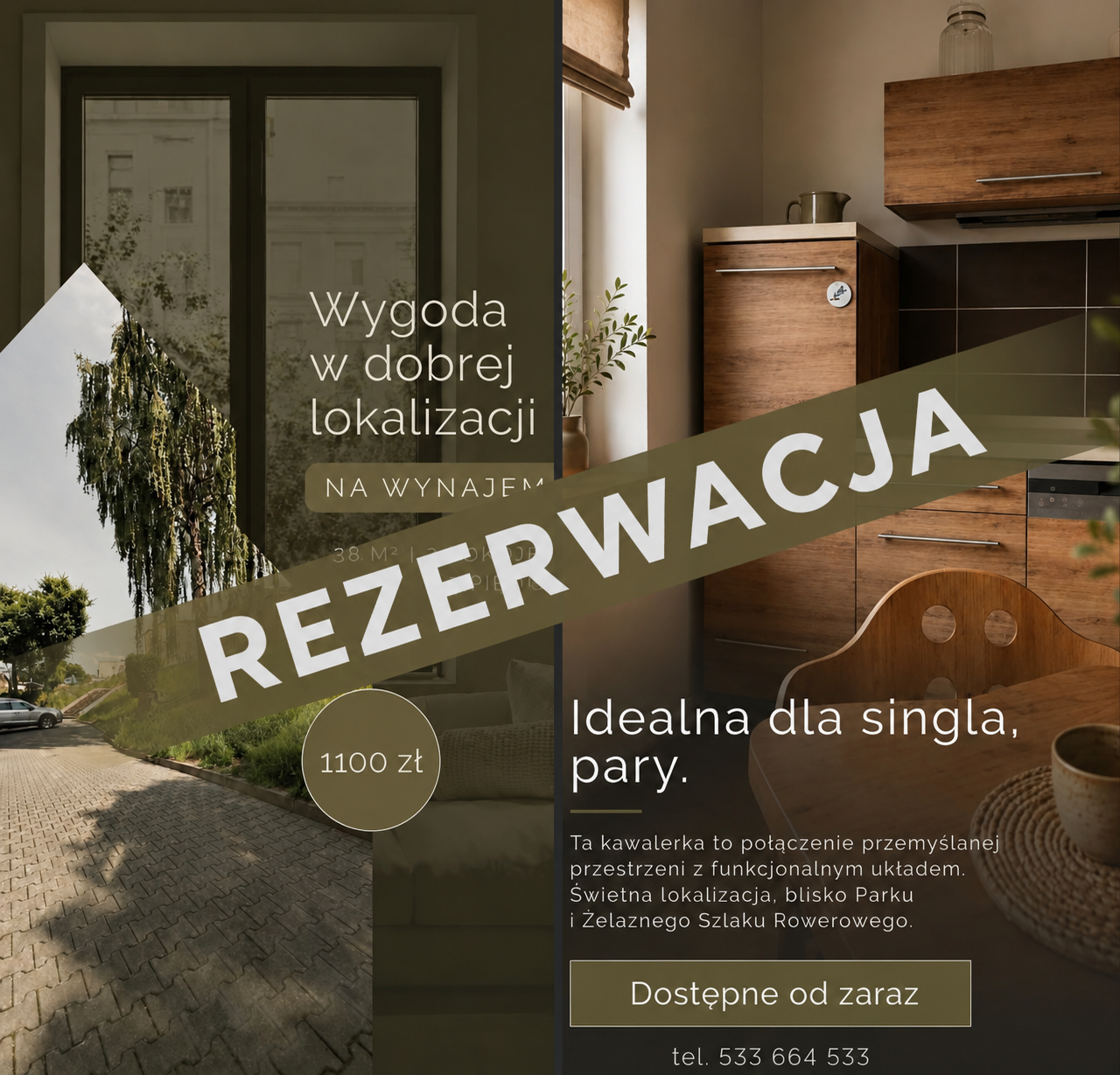 2 POKOJE W ZIELONEJ OKOLICY